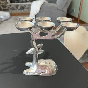 Silver Plated Deer Reindeer Candelabra Candle or Ornament Holder 6 Holder 4x 6.5